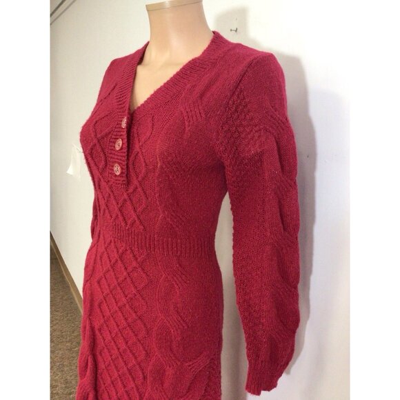 Red Knit Sweater Dress Womens Small - Picture 9 of 9